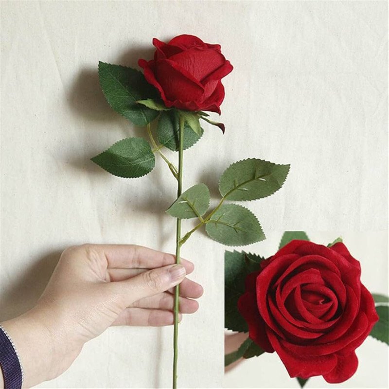 Hogar ON68 Rose Rouge simple - Fleur Artificiel - 11164
